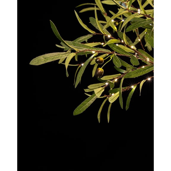 6ft Lighted Olive Tree with 300 Warm White LED Lights for Holiday Decor - Dimmable,  - Ideal for Indoor and Outdoor Decoration