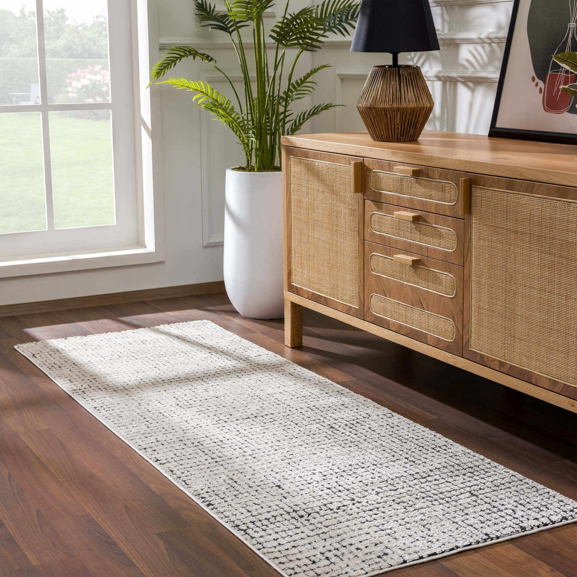Hauteloom Keita Living Room, Bedroom Area Rug - Farmhouse - High Pile - Rose Cream - 9'2" x 12'