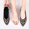 thumbnail image 6 of LANCROP Women's Pointed Toe Leopard Flats Slip On Mesh Ballet Flats Low Wedge Business Soft Shoes, 6 of 11