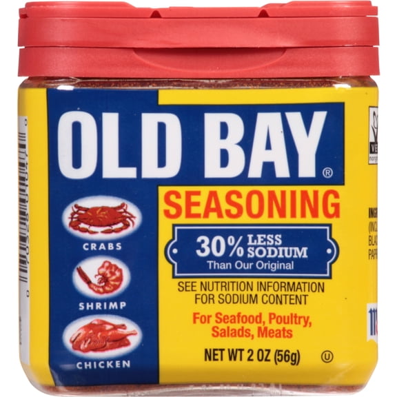 OLD BAY Kosher 30% Less Sodium Seasoning, 2.0 oz Can