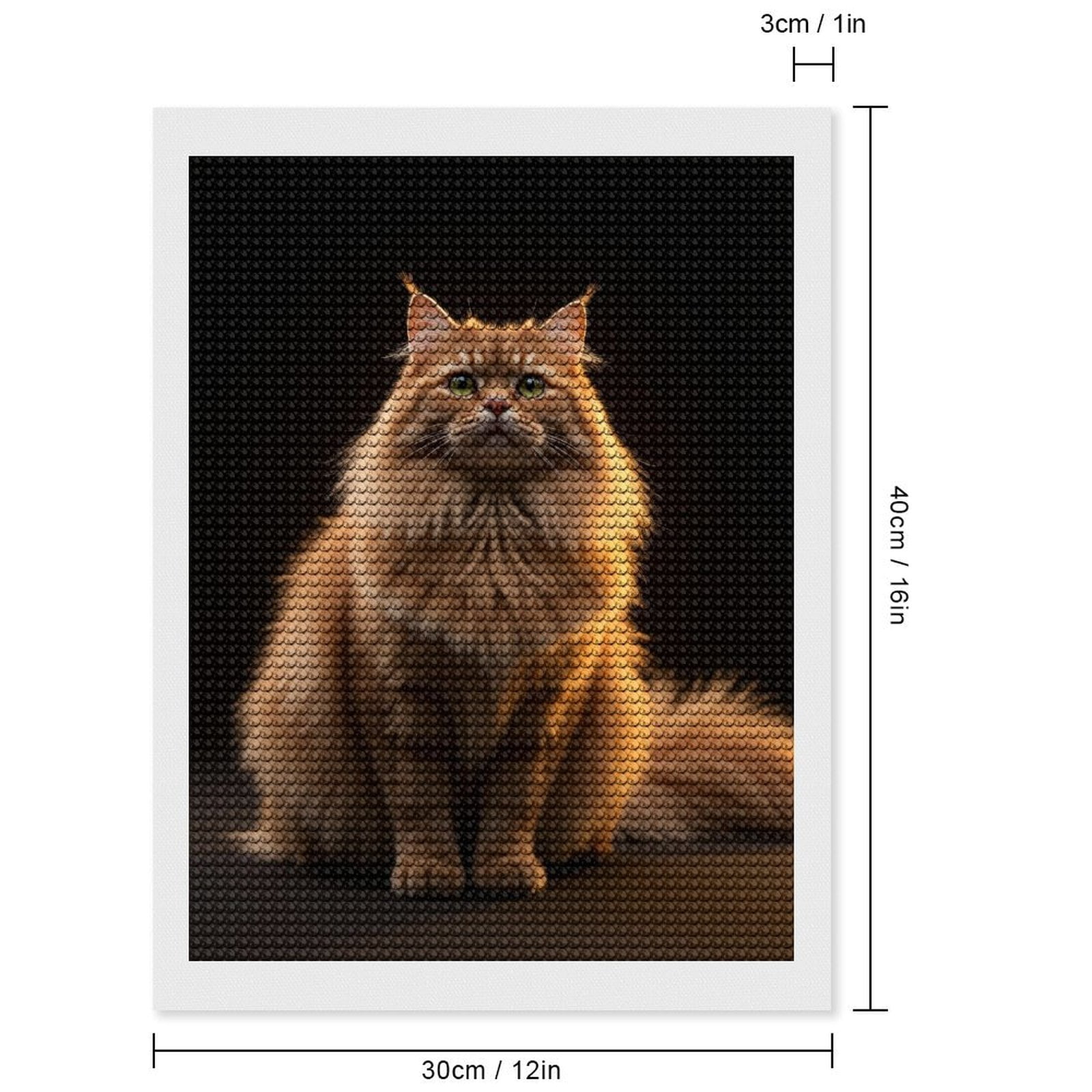 Diamond Art Kits for Adults, Regal Ginger Cat Portrait 5D Diamond Painting Kits for Adults Beginners, DIY Full Drill Diamond Painting, Gem Art and Crafts 12x16