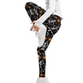 thumbnail image 4 of COEQINE Girls Yoga Leggings Halloween Yoga Pants Full Length Athletic Trousers High Waist Tummy Control, Funny Skeleton Pumpkin Bat, for 10-11 Years Kids, 4 of 7