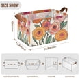 thumbnail image 7 of Yayeee Foldable Storage Basket for Shelves with Handles Set of 2 Waterproof Cloth Bins, Hand Drawn Floral, 7 of 7