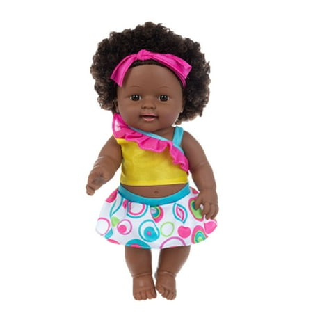 

TANGNADE Black African Black Baby Cute Curly Black 30CM Vinyl Baby Toy inside Shoe H