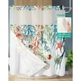 thumbnail image 2 of No Hook Shower Curtain with Snap-in Liner, Coastal Ocean Waterproof Fabric Bathroom Curtains, Summer Beach Coral Shell Starfish Bath Curtains & Mesh Top Window Standard 72''x72'', 2 of 6