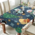 thumbnail image 4 of SKYSONIC Christmas Snowman Tablecloth Waterproof Washable Polyester Square Table Cover Durable Tablecloth for Kitchen Dining Table Party Decor (54 X 72 Inch), 4 of 7