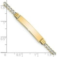 thumbnail image 5 of Solid 14k Yellow Gold with Rhodium Pav Curb ID Bracelet - 7", 5 of 7