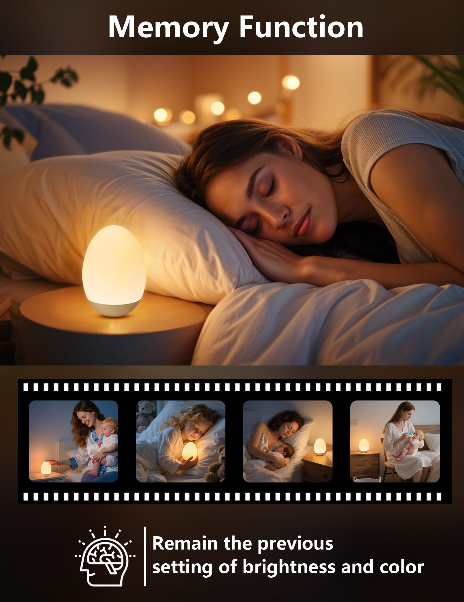 COSJM Egg-Shaped Baby Night Light, BPA Free photo 3
