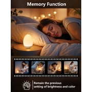 Egg Night Light for Baby Nursery with Touch Control, BPA Free, Stepless Dimming, Portable Night Lights for Breastfeeding, Rechargeable Lamp with 7 RGB Colors