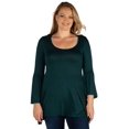 thumbnail image 3 of Plus Size Long Bell Sleeve Swing Tunic Top, 3 of 4