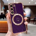 thumbnail image 6 of Magnetic Case for Samsung Galaxy S23, Compatible with MagSafe, S23 Wireless Charging Case Cute for Women Shockproof Full Lens Protection TPU Soft Galaxy S23 Heart Cases 6.1” (Dark Purple), 6 of 9