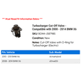 thumbnail image 2 of Turbocharger Cut-Off Valve - Compatible with 2008 - 2014 BMW X6 2009 2010 2011 2012 2013, 2 of 2