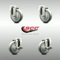 thumbnail image 2 of 4 Inch 316SS Gray Polyurethane Wheel Swivel Bolt Hole Caster Set 2 Brakes SCC, 2 of 2