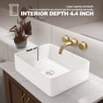 thumbnail image 4 of Vessel Sink Rectangle 19 Inch Bathroom Sink,Rectangular Modern Above Counter Bathroom Sinks White 19x15 Inch Porcelain Ceramic Vessel Vanity Sink Art Basin, Glossy White, 4 of 8