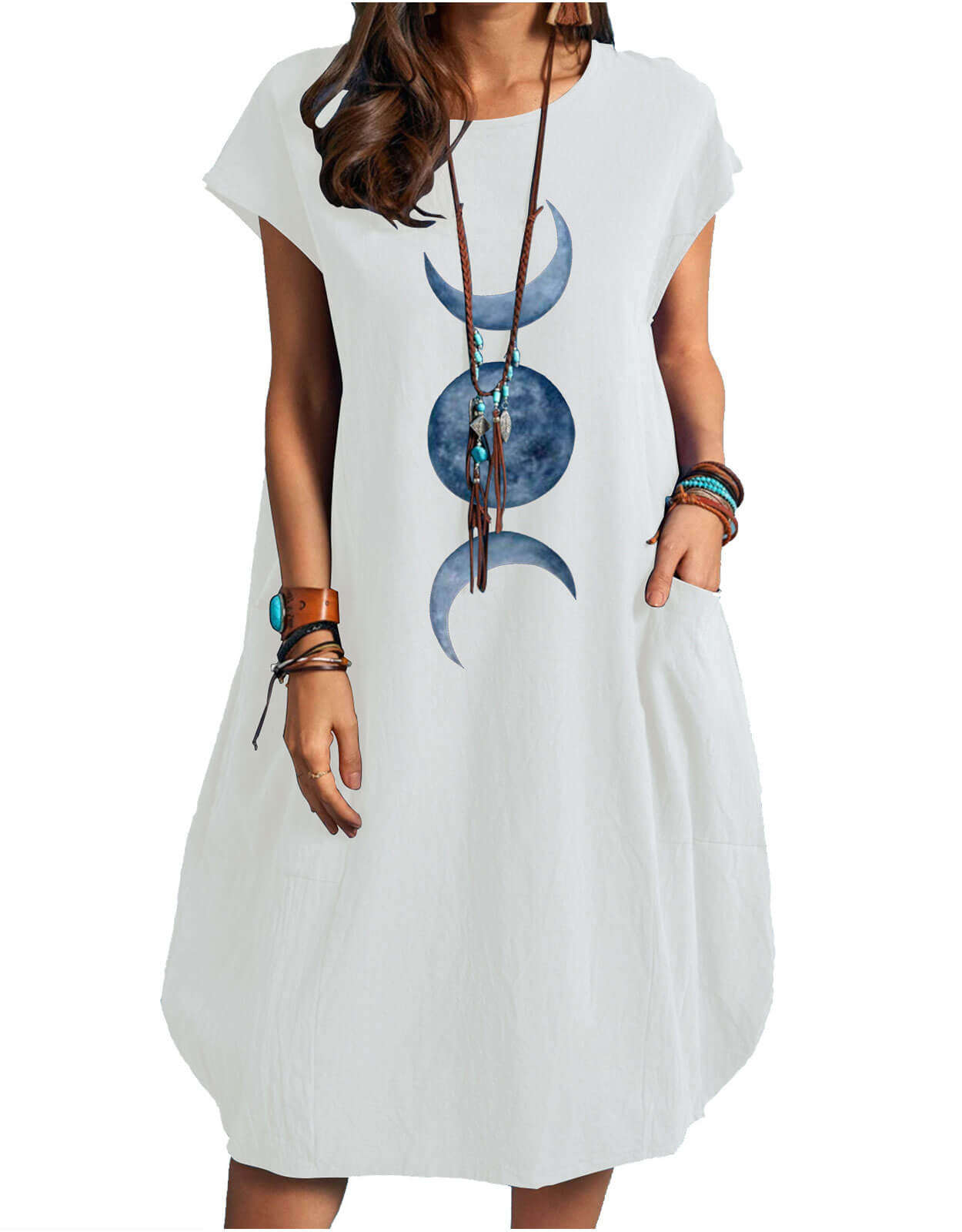 Swimsuit Coverup for Women Sun and Moon Print Bathing Suit Cover up