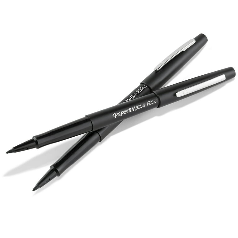 Felt Tip Pens, 15 Black Pens, 0.7Mm Medium Point Felt Pens, Felt
