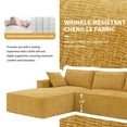 thumbnail image 4 of EUROCO 111.5" Minimalist Style L-Shaped Modular Sectional Sofa Couch, Wrinkle-resistant Chenille Sleeper Sofa Bed with All-Sponge Construction, 2 PIC Free Combination No Assembly Require, Yellow, 4 of 8