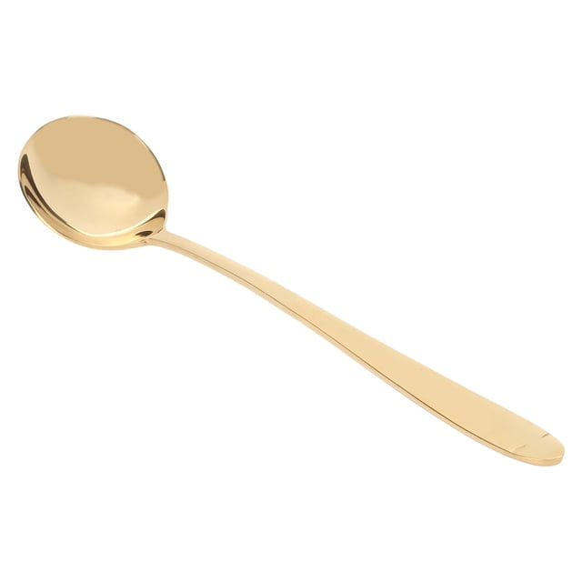 Serving Spoon, Mirror Polished Round Spoon Glossy Edges Brass Material For Dinner Rose Type,Mirror Type