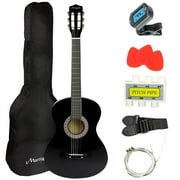 Martin Smith 38 Inch Acoustic Guitar, Black, With Case, Pick, Tuner, Strap, Extra Strings and 2 months of Lessons