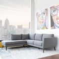 thumbnail image 2 of Allora Mid-Century Microfiber Sectional Left Chaise Sofa in Light Gray, 2 of 6