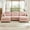 Pink + Chenille + 3 Seat-1, variant on 140" Cloud Couch, Sectional Couches for Living Room, Green Modern Modular U-Shaped Sofa with Ottoman, Soft Chenille, Tufted Back, Easy Install
