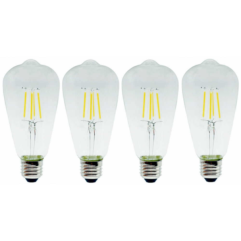 4Pack Dimmable Vintage LED Light Bulbs 80 Watt Equivalent, ST64