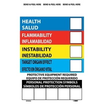 National Marker Right To Know Labels Write On Color Bar (Bilingual) 6X4 Adhesive Vinyl 10/Pack
