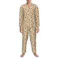 thumbnail image 3 of Yiaed Set With Peanut Print Men’s Pajamas Set - Long Sleeve Button Down Sleep Shirt and Pajama Bottoms Sleepwear Set Mens Pjs Sets Men's Pajama Bottoms-Medium, 3 of 7