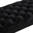 thumbnail image 3 of Dtwnek Velvet Long Bed Bench with Wood Legs, Upholstered Entryway Bench for Living Room, Bedroom, Office, Black, 3 of 6