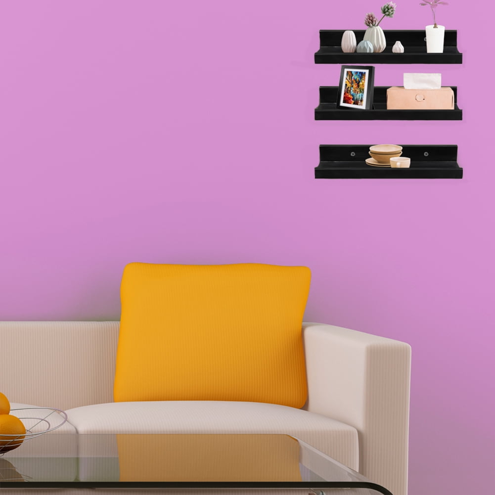Lowestbest Floating Shelves, Set of 3 14-inch Floating Wall Shelves, Shelf Display For Living Room, Dining Room, Office, Bedrooms, Black Lowestbest Floating Shelves, Set of 3 14-inch Floating Wall Shelves, Shelf Display For Living Room, Dining Room, Office, Bedrooms, Black