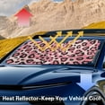 thumbnail image 3 of Yuyamidu Pink Leopard Print Car Sun Shade for Windshield Fashion Sun Shade for Car Windshield Visor Large Automotive Window Sunshades Auto Interior Accessories, 3 of 7