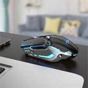 TENMOS Wireless Gaming Mouse Rechargeable Silent LED Computer Optical Mice with USB Receiver