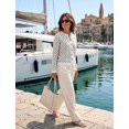 thumbnail image 4 of NAYTOAO Women's Polka Dot Cardigan Sweater, Crew Neck Button Down Long Sleeve Knit Open Front Casual Outerwear for Fall Winter, 4 of 8