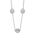 thumbnail image 3 of Sterling Silver Rhodium-plated Diamond Cut Mesh Bead with 2in. Extender Chain Necklace, 3 of 3