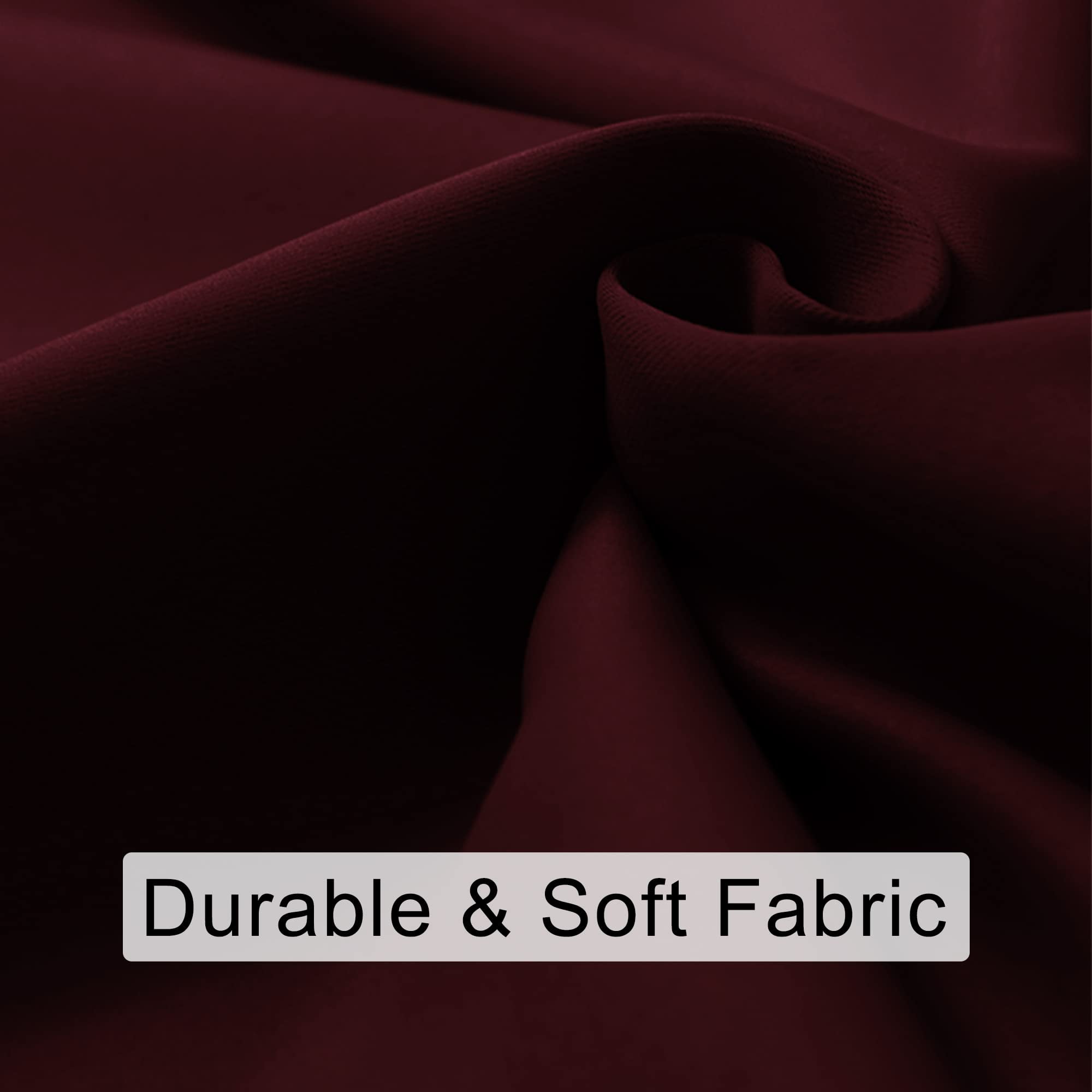 JIUZHEN Blackout Curtains for Bedroom & Living Room - Thermal Insulated Noise Reducing with Tie Backs, Room Darkening Rod Pocket Window Curtains, Set of 2 Panels, 42 x 84 Inch Length, Burgundy
