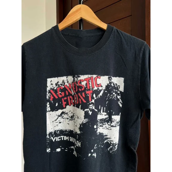 RARE Agnostic Front Band Victim in Pain Short Sleeve Unisex Cotton T-Shirt MI089