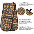 thumbnail image 4 of Dailycode Double Sided Oven Mitt with Loop Heat Resistant Kitchen Long Potholders 7" x 35" Retro Groovy Flowers Mushrooms, 4 of 6