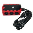 Hyper Tough Outdoor 6Outlet 6ft Extension Cord Hub, Red/Black