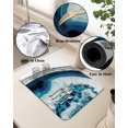 thumbnail image 5 of Blue Agate Dish Drying Mat for Kitchen Counter, Super Absorbent Quick Dry Coffee Bar Mat Pad Thin Diatomaceous Sink Mat Non Slip Dish Drainer Mat 23.5x15.5 Modern Marble Geometric Abstract Art, 5 of 6