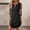 Black women boho mini dress a1, variant on Women's Round Neck 3/4 Sleeve Embroidered Mini Dress Casual Boho Floral Party Dresses for Summer Outfits, Dark Blue L