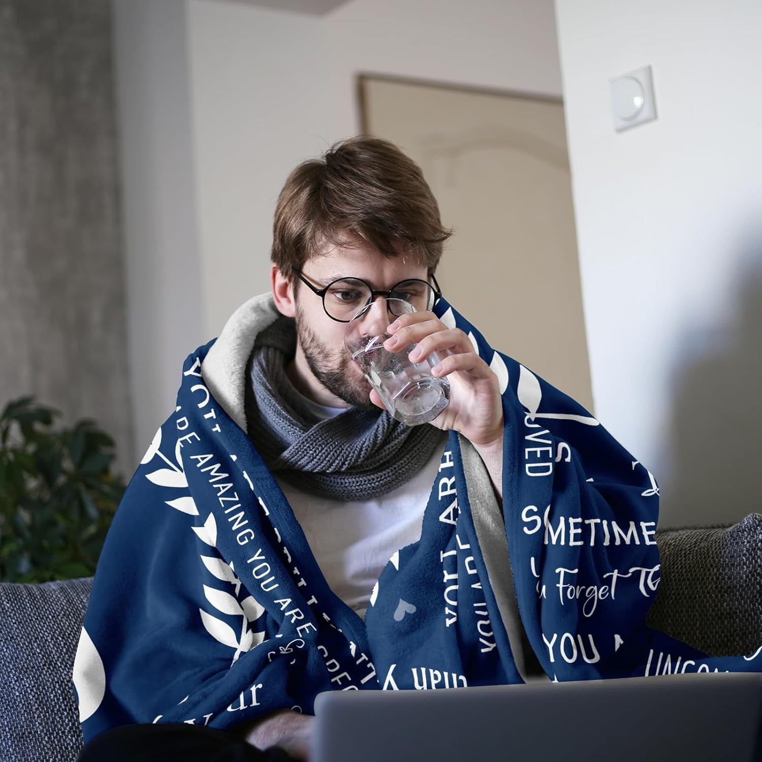 Fathers Day Initial J Gifts for Men, Unique Christmas Anniversary Wedding Romantic Birthday Blanket Gifts for Women Men Her Him Boyfriend Husband Son, Cool Personalized Gifts Throw Blanket
