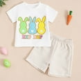 thumbnail image 5 of HCNTES Boy's 2 Piece Summer Outfits Ocean Graphic Short Sleeve Tee and Shorts Set,12-18 Months, 5 of 9