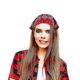 thumbnail image 5 of 4 Pieces Elastic Hair Scarf Headband Print Vintage Turban Hair Scarves Cotton Headwrap Triangle Kerchief Head, 5 of 5