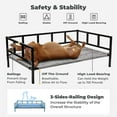 thumbnail image 2 of ZXNYH Metal Elevated Dog Bed, Cooling Raised Pet Cot with Chew Proof and Washable Textilene Mesh, No-Slip Feet and Stable Rustless Frame for Indoor & Outdoor, Medium, Brown, 2 of 6