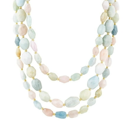 Mixed Morganite Pastel Statement Strand Necklace