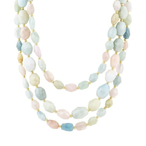 Mixed Morganite Pastel Statement Strand Necklace
