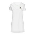 thumbnail image 4 of Sakmal White Womens Summer Dresses Semi Formal Mini Graduation Shirt Dress Short Sleeve Dresses, 4 of 5