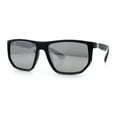 thumbnail image 5 of Polarized Mens Flat Top Sport Plastic Geometric Rectangle Sunglasses [Black - Silver Mirror], 5 of 7