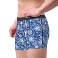 thumbnail image 2 of Gukieu whiet Snowflake blue background Print Men's Boxer Briefs, High Elastic Moisture Wicking Boxer Briefs Underwear-Large, 2 of 5