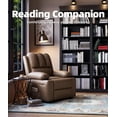 thumbnail image 3 of IDEALHOUSE Sofa Bed Recliner Chair 1.5X Thick Cushion, Manual PU Reclining Lounge with Cup Holders, Side Pocket, Modern Sofa for Living Room Bedroom, Optional Swivel or Massage, 3 of 8